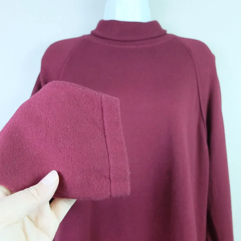 Jeanne Pierre Dark Crimson Long Sleeve Turtleneck Size Large
